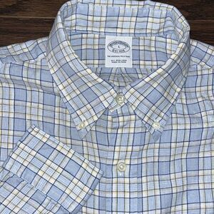 Brooks Brothers Blue Plaid Men's Shirt